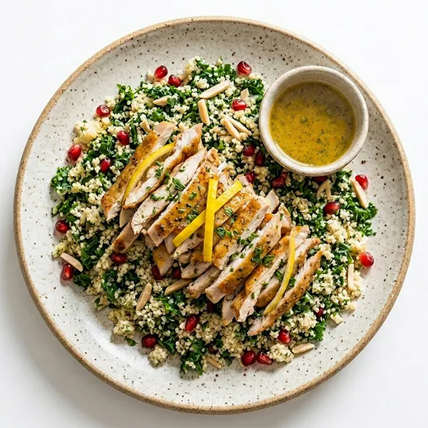 Citrus Chicken with Kale Couscous